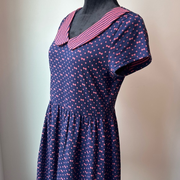 Doe & Rae Pink and Navy Women’s Dress - Size Large - Picture 3 of 16